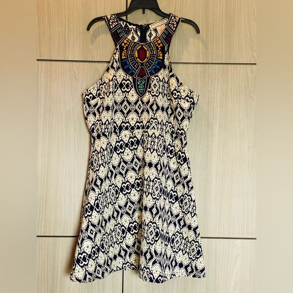Flying Tomato Fit and Flare Dress Embroidered Halter - Picture 1 of 8